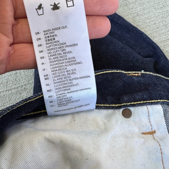 Tellason Ankara Straight Leg White Oak Selvedge Jeans Button Fly USA Size 35 - Picture 14 of 15